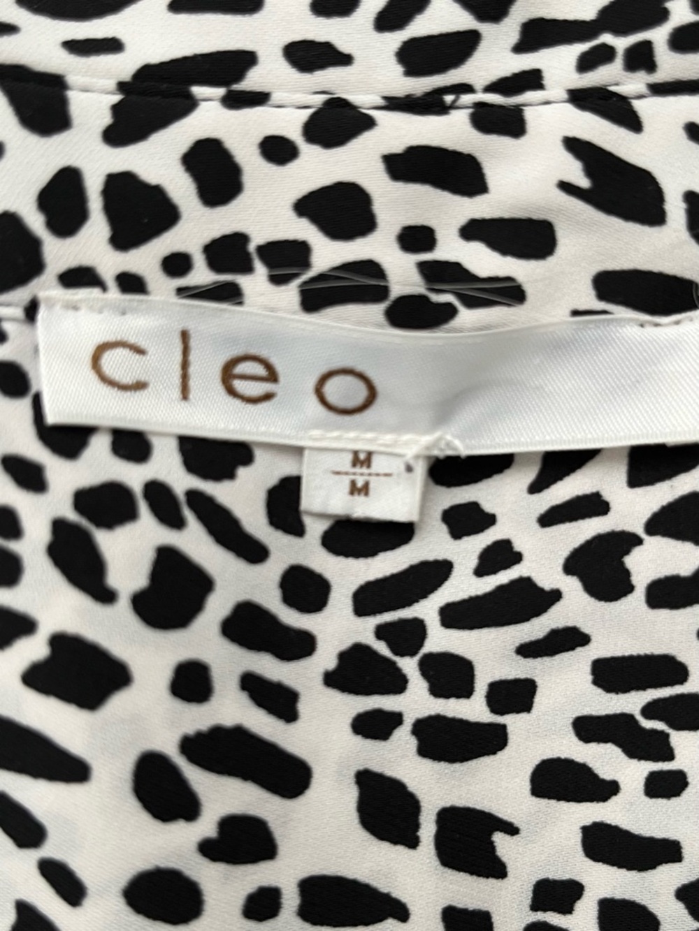 CLEO Black & White Print Sleeveless Blouse Medium - Picture 3 of 15